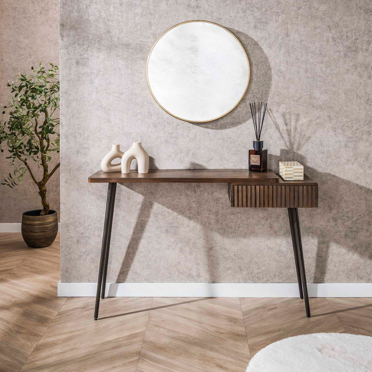 Kaptafel Elin - Massief Acacia Drift Brown 120 cm