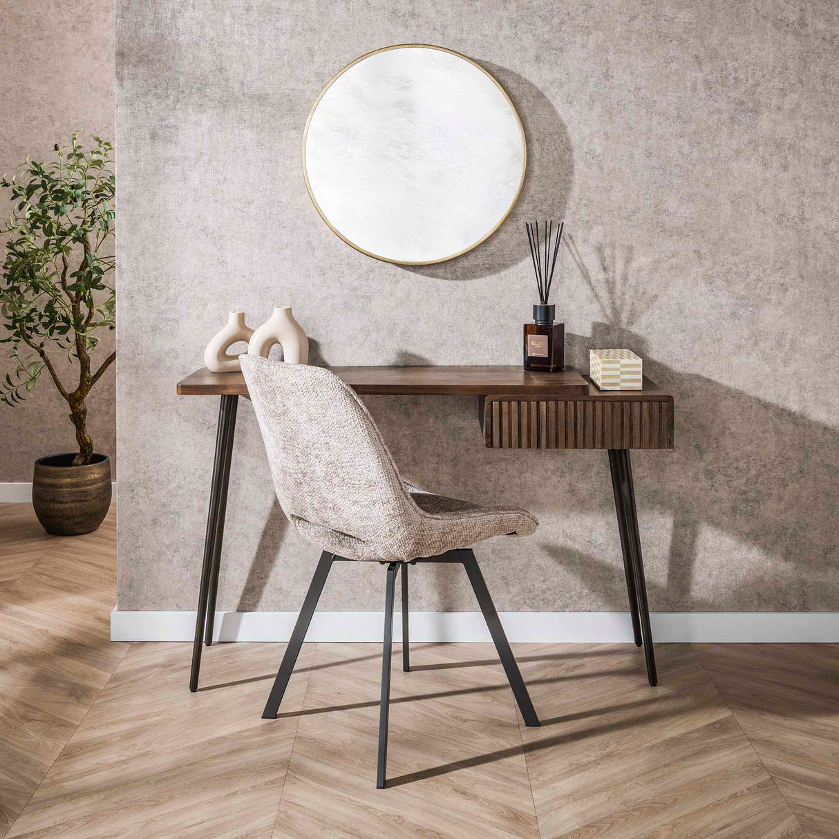 Kaptafel Elin - Massief Acacia Drift Brown 120 cm