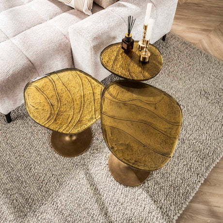 Bijzettafel Nola in Antiek Goud - 60 cm hoog