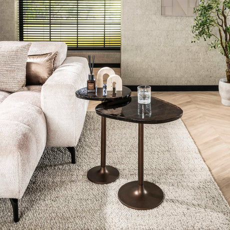 Mesita de noche Copper Glow M – Cobre antiguo, 50x42x55 cm 
