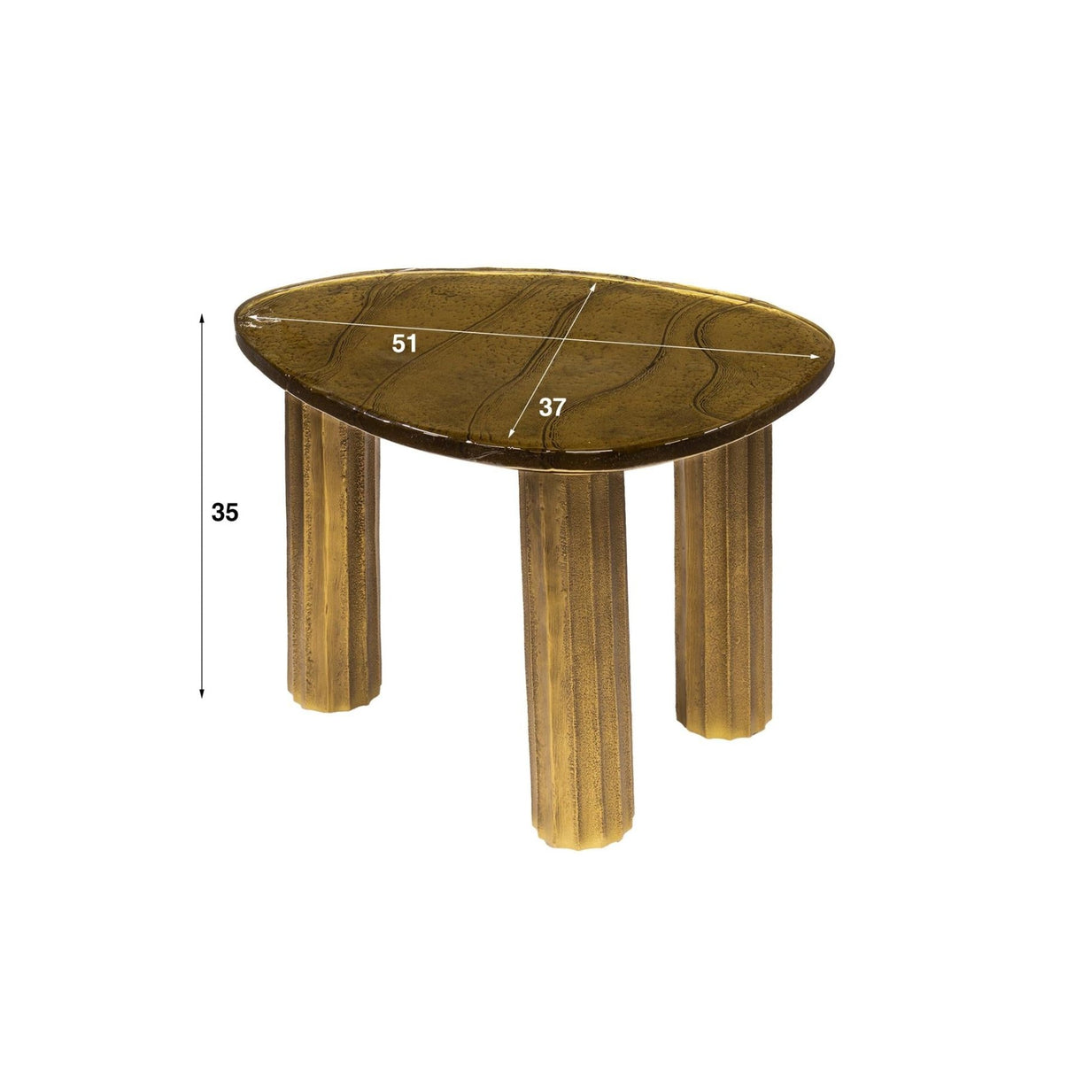 Salontafel Nova S - Antiek Goud 51x37 cm