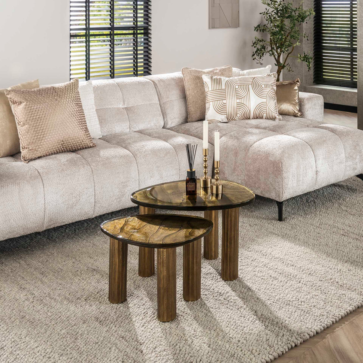 Salontafel Luna Antiek Goud 62x45x40 cm