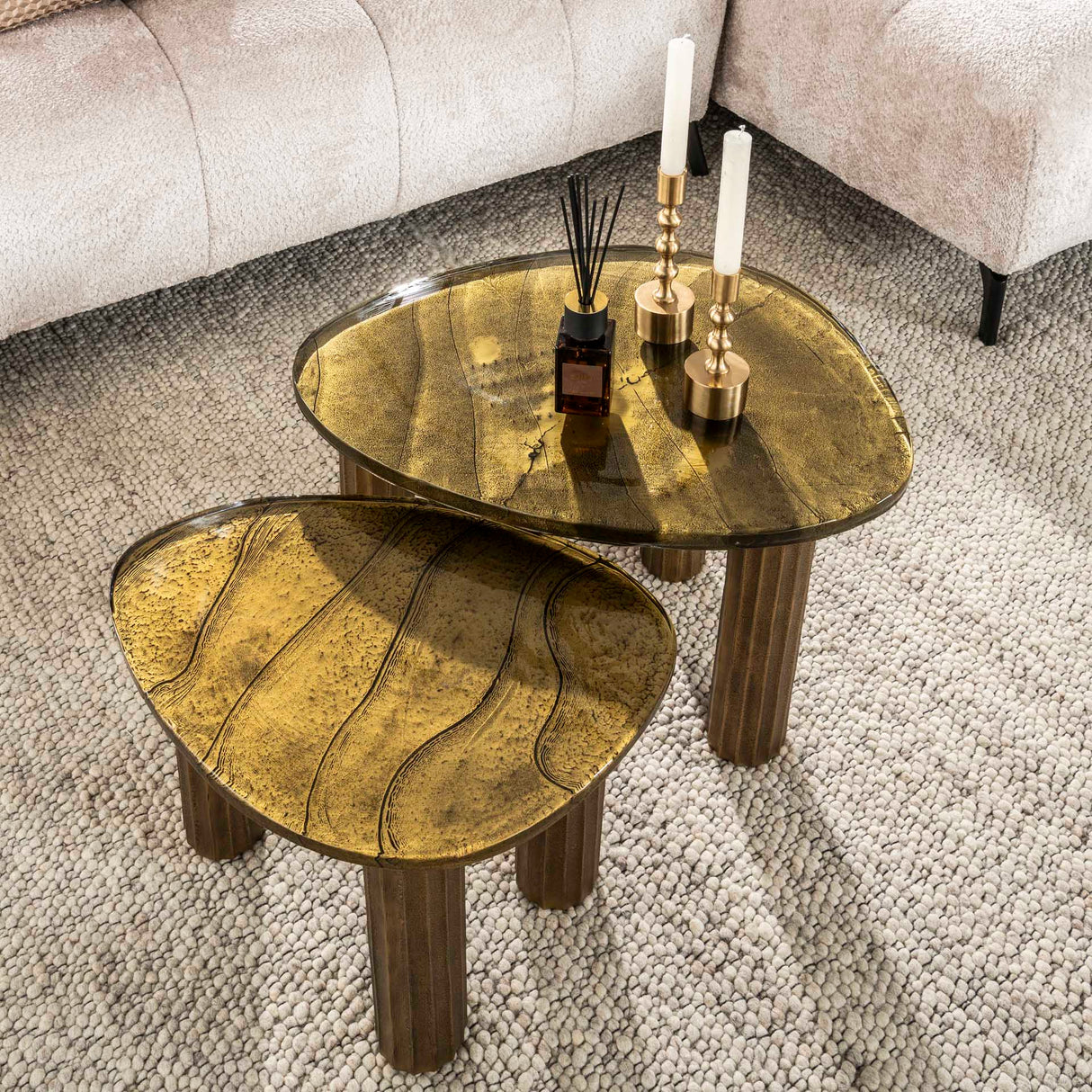 Salontafel Luna Antiek Goud 62x45x40 cm
