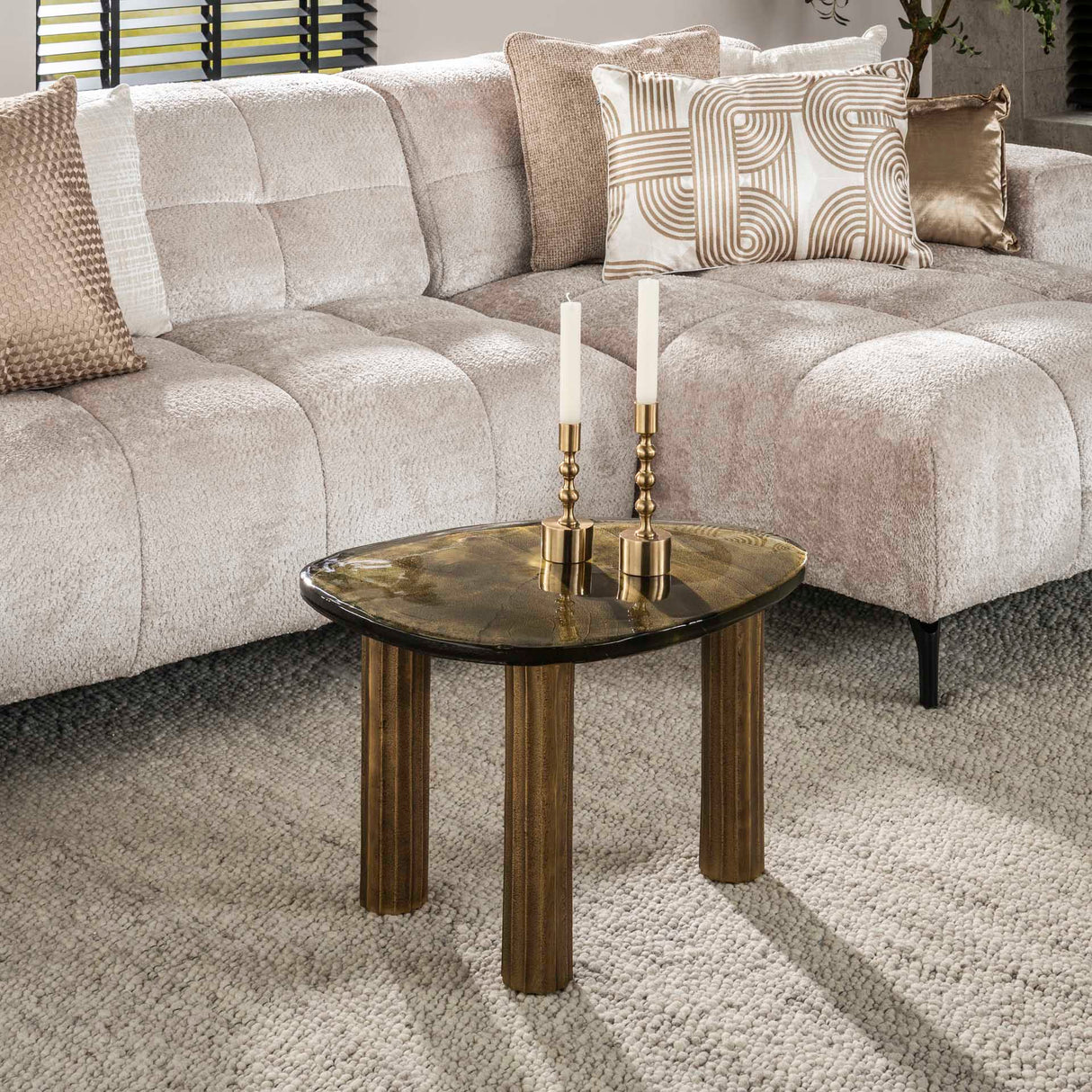 Salontafel Luna Antiek Goud 62x45x40 cm