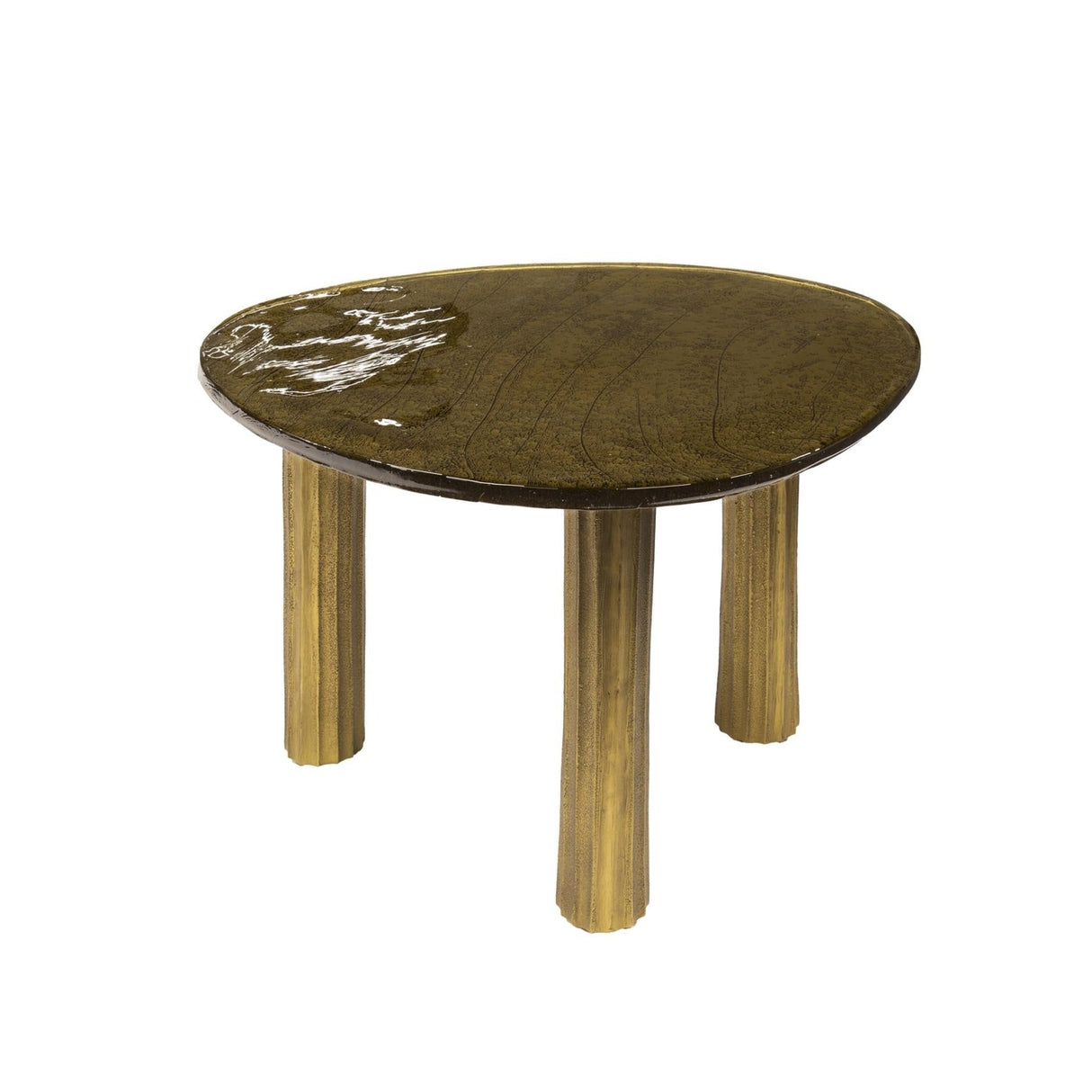 Organische salontafel Aurora L – Antiek goud – 70x59 cm