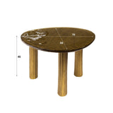 Organische salontafel Aurora L – Antiek goud – 70x59 cm
