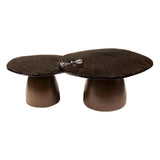 Conjunto de mesas de café Aurora en cobre antiguo - set de 2 