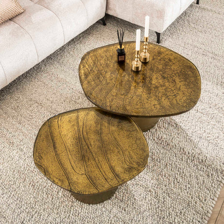 Salontafel Set Aurelia – Antiek Goud – Set van 2