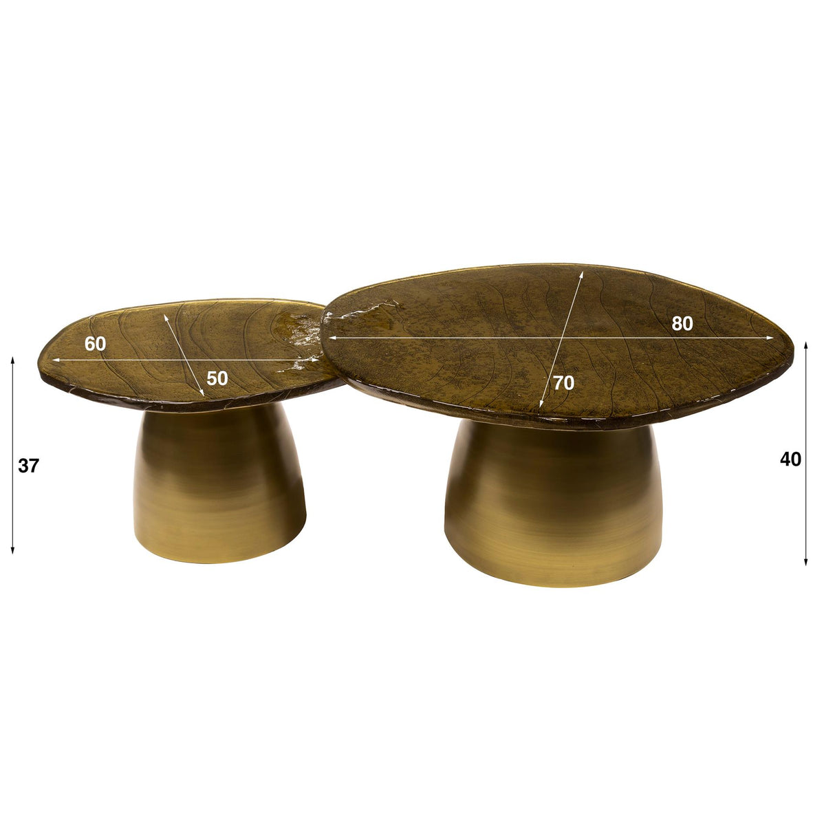 Salontafel Set Aurelia – Antiek Goud – Set van 2
