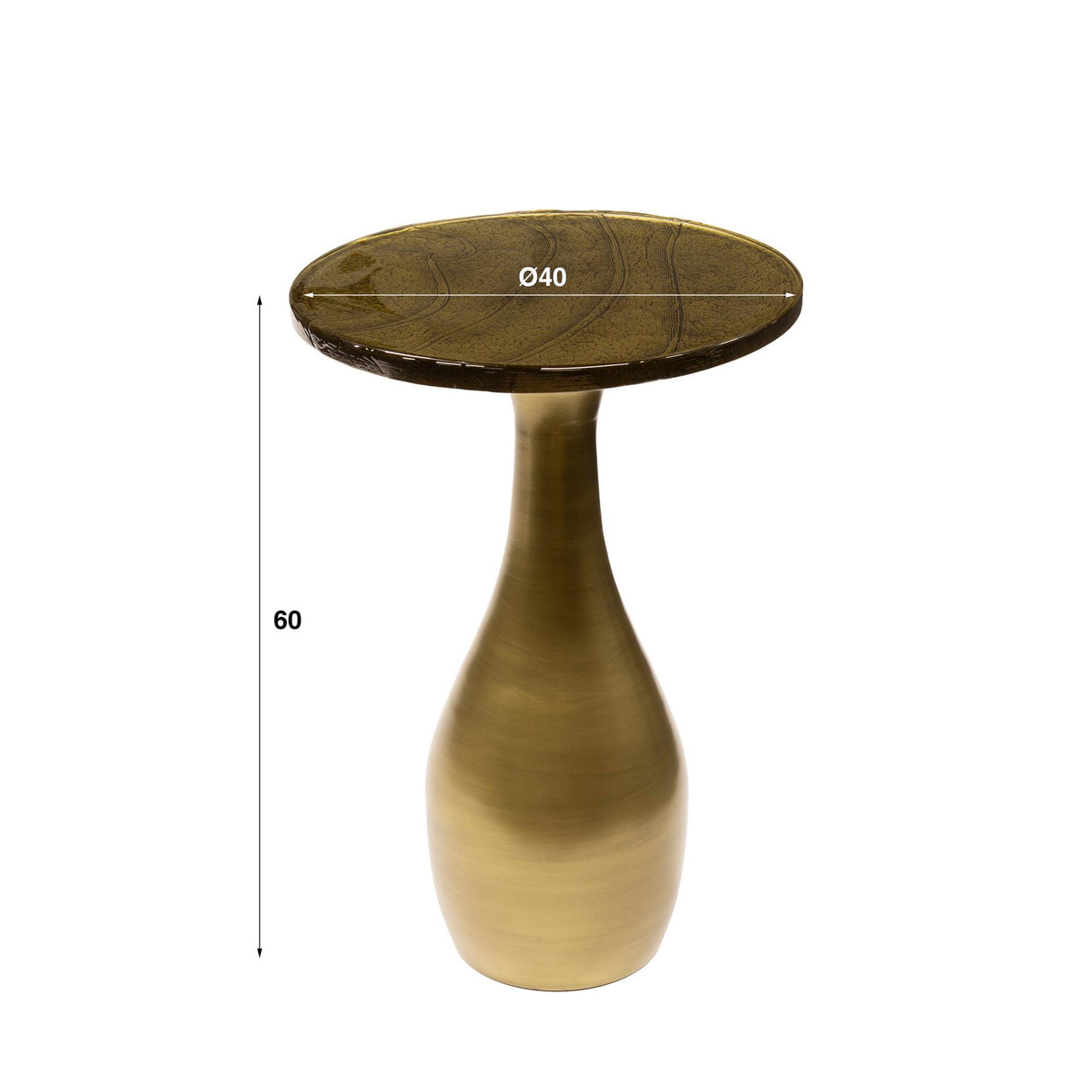 Bijzettafel Druppel M - Antiek Goud 40x60 cm
