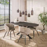 Eettafel Jax Deens Ovaal 180 cm - Grijs Metallic