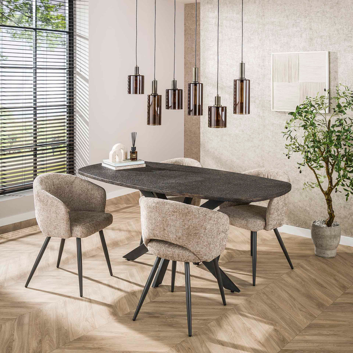 Mesa de comedor Jax Ovale Danesa de 180 cm - Gris Metálico 