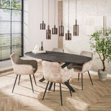 Eettafel Jax Deens Ovaal 180 cm - Grijs Metallic