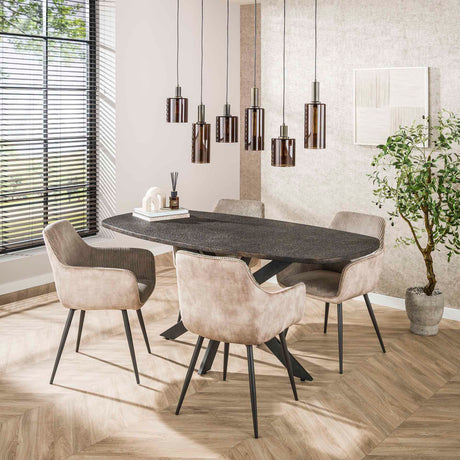Mesa de comedor Jax Ovale Danesa de 180 cm - Gris Metálico 