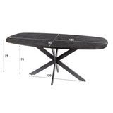 Eettafel Jax Deens Ovaal 180 cm - Grijs Metallic