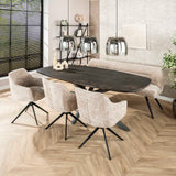 Eettafel Nova Deens Ovaal 215x105 cm - Grijs Metallic