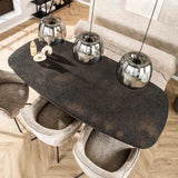 Mesa de comedor Jax Forma ovalada danesa de 215 cm - Gris metálico 