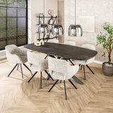 Eettafel Nova Deens Ovaal 215x105 cm - Grijs Metallic