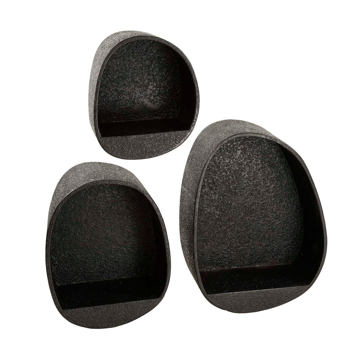 Set van 3 Wandschappen Metallic Druppel Grijs Aeris