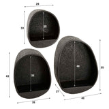 Set van 3 Wandschappen Metallic Druppel Grijs Aeris