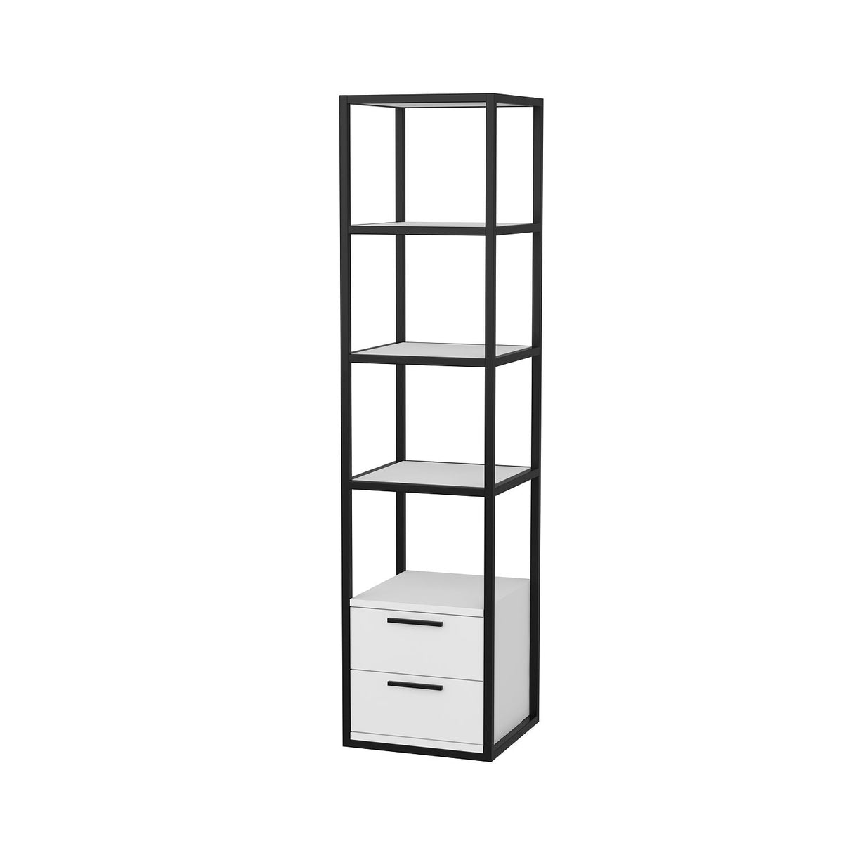 Librería Robbins Black Black White Melamine 39x160x39 cm