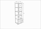 Librería Robbins White White Eik Melamine 39x160x39 cm