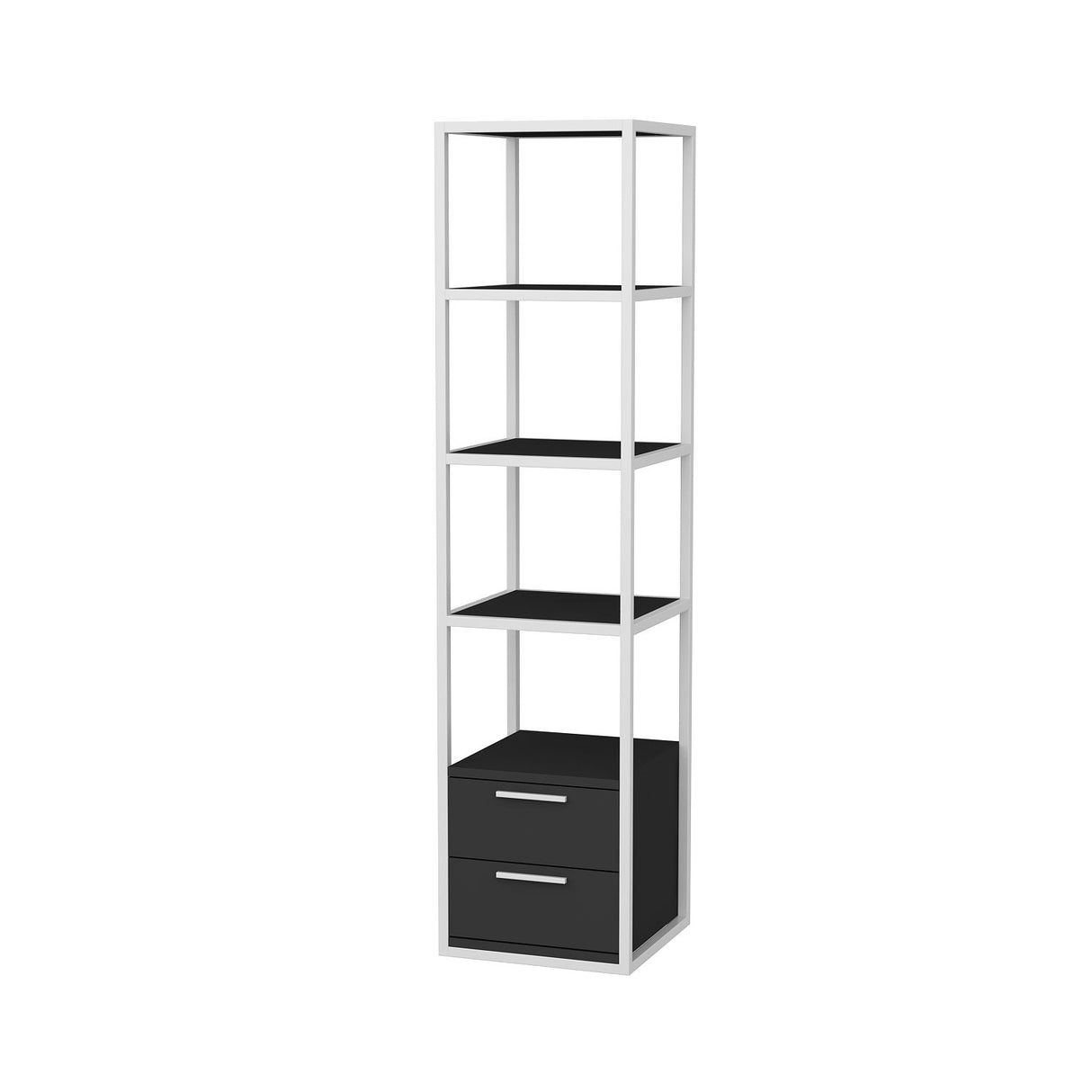 Librería Robbins White White Anthracite Melamine 39x160x39 cm