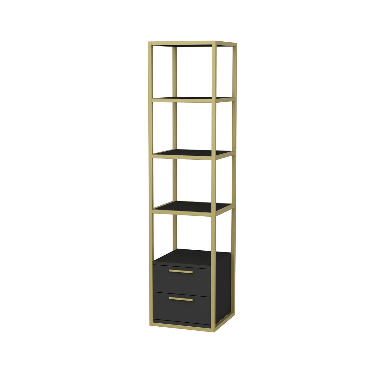Librería Robbins oro antracita melamina 39x160x39 cm