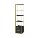 Librería Robbins oro antracita melamina 39x160x39 cm