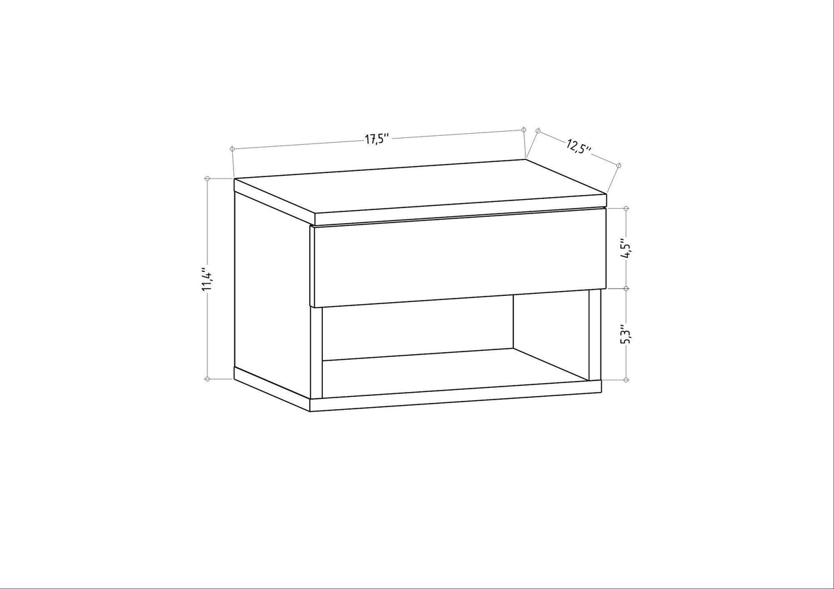 Nachtkastjes - Nachtkastje Jamot Antraciet Melamine 44,6x31,9x31,9 cm - Dimehouse