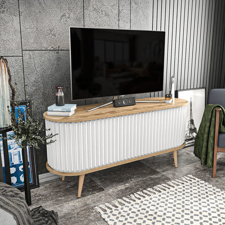 Tiendas de muebles de televisión melamina blanca de roble 140x64x43 cm