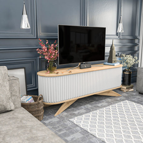 TV Muebles Stores Sapphire White Melamine 180x60x43 cm
