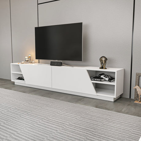 Muebles de TV Rhodes White Melamine 240x47.4x37.1 cm