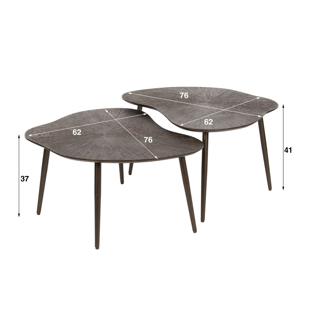 Salontafelset Jax Organisch Brons Donkerbruin (2 stuks)