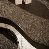 Conjunto de mesas de centro en forma de riñón, de metal líquido en tono bronce 