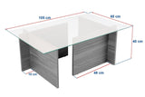 Salontafels - Rechthoekige Moderne Salontafel Honey Eikenhout Look - Glas - 105x65 cm - Dimehouse