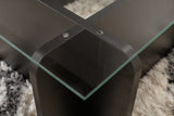 Mesa de centro Negro Madera Melamina Vidrio Opal 105x65x30 cm 