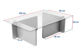 Mesa de centro Negro Madera Melamina Vidrio Opal 105x65x30 cm 