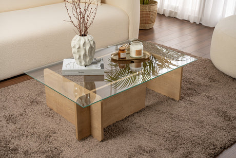 Mesa de salón Natural Cristal Opal 105x65x30 cm 