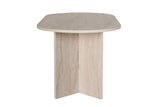 Eettafels - Ovale eettafel travertin melamine - Japandi - 180x89,5x75 cm - Sota - Dimehouse