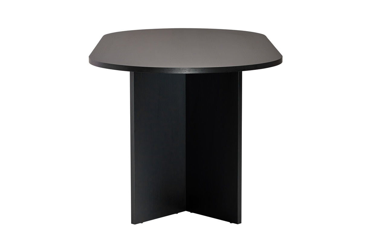 Eettafels - Ovale eettafel Zwart melamine - Japandi - 180x89,5x75 cm - Sota - Dimehouse