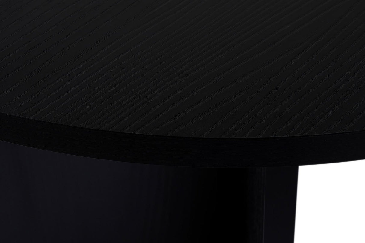 Eettafels - Ovale eettafel Zwart melamine - Japandi - 180x89,5x75 cm - Sota - Dimehouse