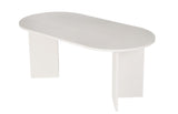 Mesa de comedor ovalada Melamina blanca - Japandi - 180x89,5x75 cm - Sota