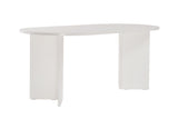 Mesa de comedor ovalada Melamina blanca - Japandi - 180x89,5x75 cm - Sota