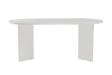 Mesa de comedor ovalada Melamina blanca - Japandi - 180x89,5x75 cm - Sota