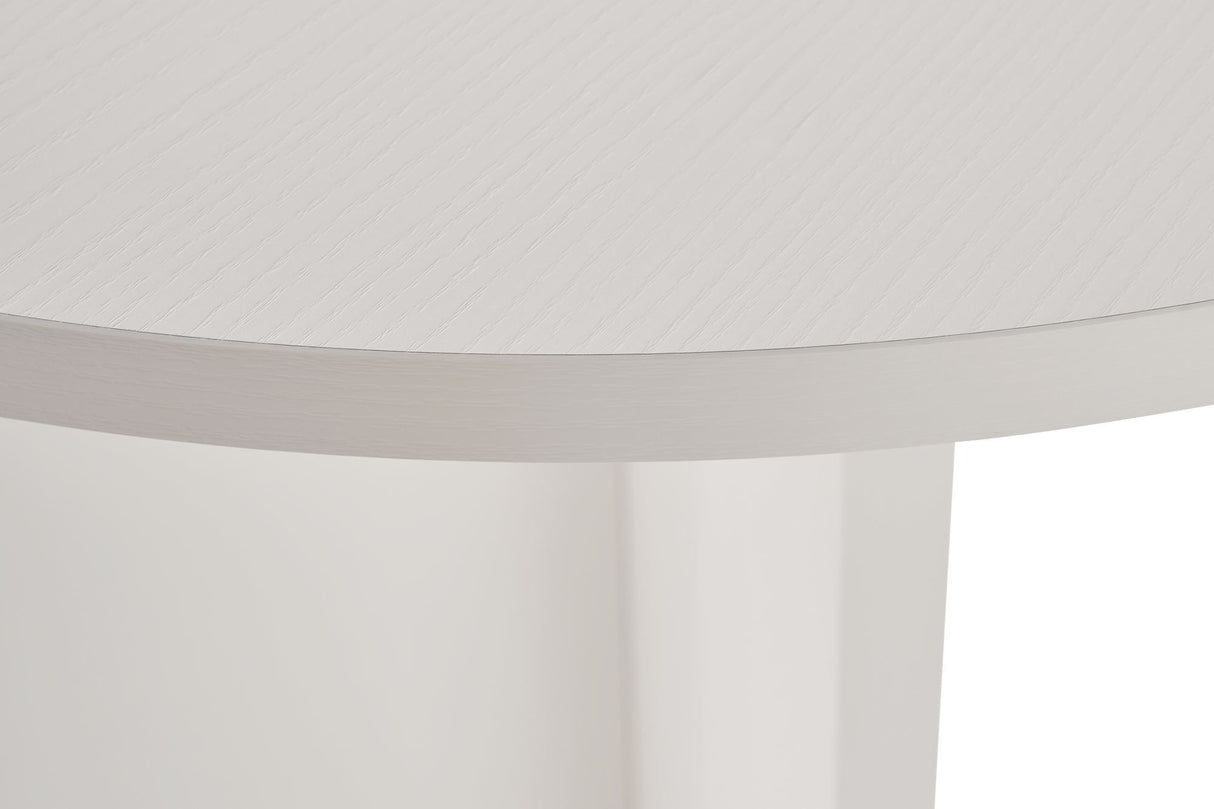 Mesa de comedor ovalada Melamina blanca - Japandi - 180x89,5x75 cm - Sota