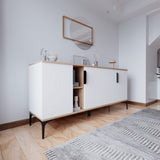 Tarz dressoir eikenlook wit 150 cm Eikenlook / Wit Gemelamineerd hout