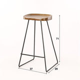 Barkrukken - Set van 4 Barkrukken Lenn Acaciahout - Zithoogte 71 cm - Zonder Rugleuning - Dimehouse