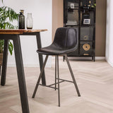Barkruk Siena Zwart Saddle PU Kunstleer