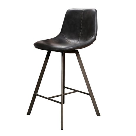 Taburete Siena Negro Saddle PU Cuero Sintético 